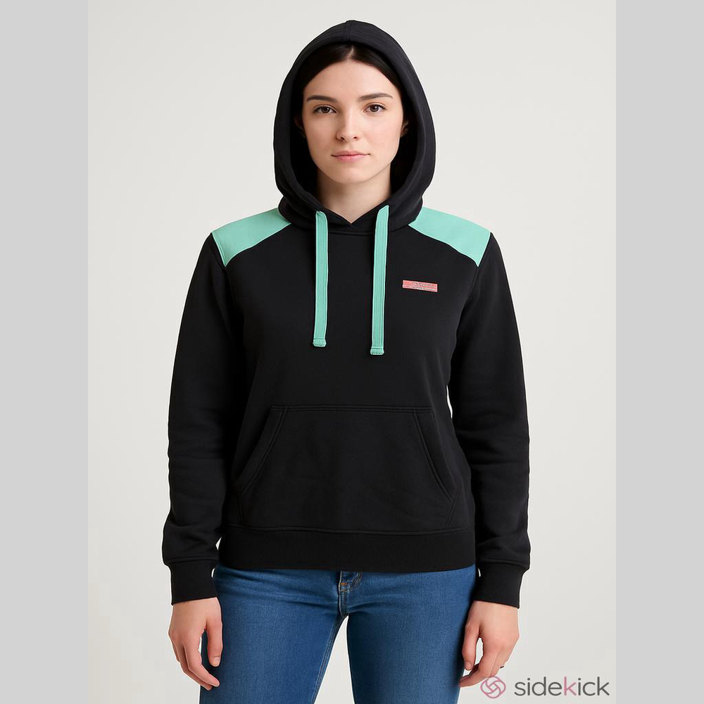 Vineyard Vines Hoodie Sweatshirt Women's Medium Navy Blue Mint Green Whale Logo